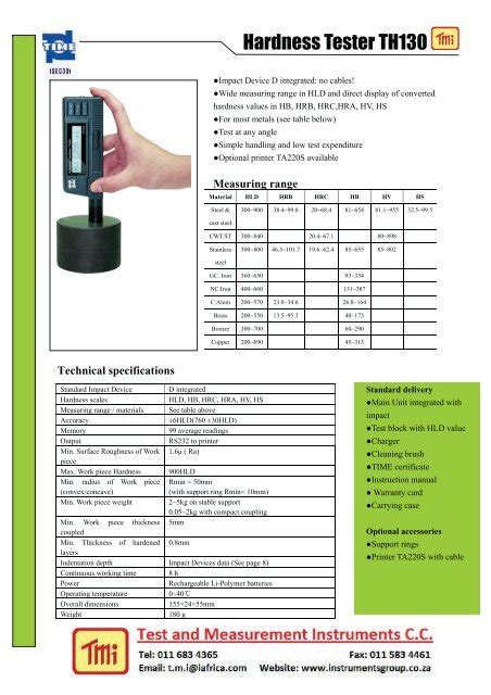 th130 hardness tester|TH130 .